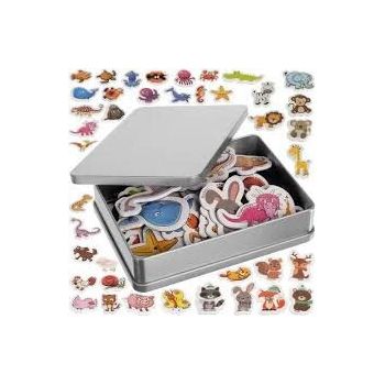 Set Magnetic In Cutie Metalica Magneti Pentru Frigider Animale 40 Piese