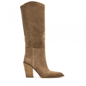 Cizme femei Steve Madden Bronty taupe din piele cu toc 1468DCBRONTYVTA