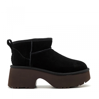 Ghete femei UGG Classic Ultra Mini New Hights Black din piele întoarsă  2398dg1158311vn