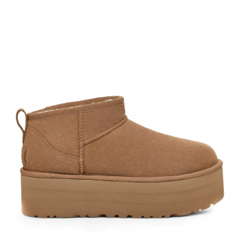 Ghete femei UGG Classic Ultra Mini Platform Chestnut din piele întoarsă 2398DG1135092VCO