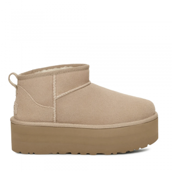 Ghete femei UGG Classic Ultra Mini Platform Sand din piele întoarsă 2398DG1135092VBE