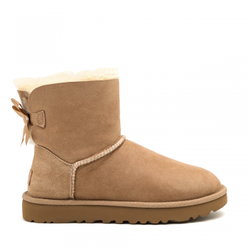 Ghete femei UGG Mini Bailey Bow II sand din piele întoarsă 2398DG1016501VBE