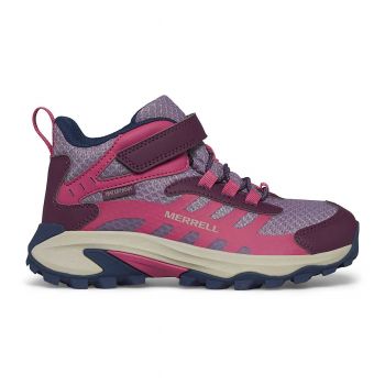 Ghete Merrell Moab Speed Mid 2 A/C Waterproof Kids Roz - Berry