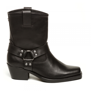 Ghete western femei Steve Madden Quintana negre din piele 1468DGQUINTANAN