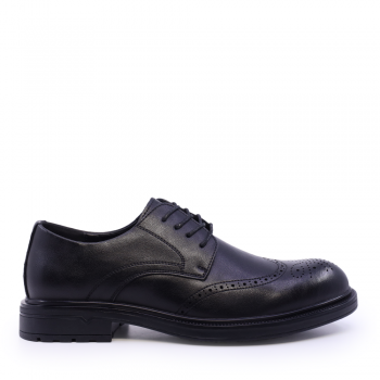 Pantofi derby bărbați Benvenuti negri din piele 3859bp042n