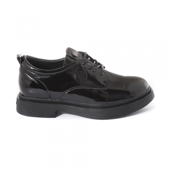 PANTOFI DERBY FEMEI BENVENUTI NEGRI DIN PIELE LĂCUITĂ 3748dp206ln