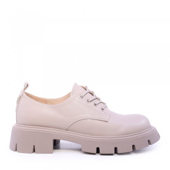 Pantofi derby femei Luca di Gioia taupe din piele naturală 1298DP2181TA