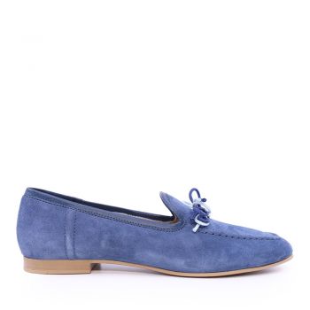 Pantofi tip loafer femei Benvenuti bleumarin din piele întoarsă 807DP2787VBL