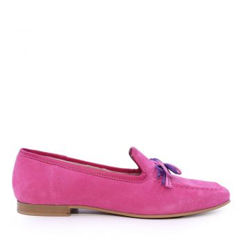 Pantofi tip loafer femei Benvenuti fuchsia din piele întoarsă 807DP2787VFU