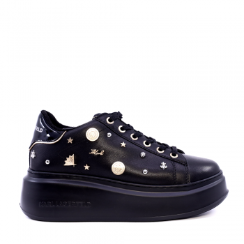 Sneaker femei Karl Lagerfeld Anakapri Karl Charms negri din piele 2058DP63579N