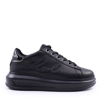 Sneaker Karl Lagerfeld KAPRI Signia Emboss Lo Lace negri din piele 2058DP62511N