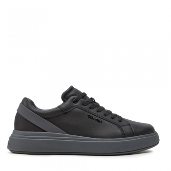 Sneakers bărbați Ck Calvin Klein Low Top Lace Up negri din piele naturală 2378BP1494N