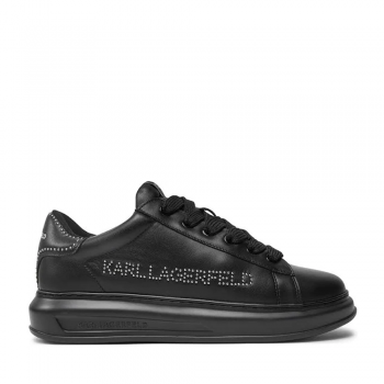 Sneakers bărbați Karl Lagerfeld KAPRI MENS Studs Long Logo negri din piele 2058BP52567N