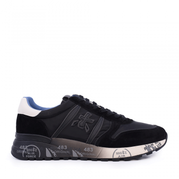 Sneakers bărbați Premiata Lander negri din piele și textil 1698BP7079N