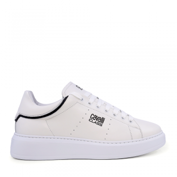 Sneakers barbati Cavalli Class albi din piele 3497BP24110A