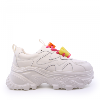 Sneakers chunky femei Benvenuti bej din piele cu accesorii deco 3748DP040BE