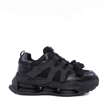 Sneakers chunky femei Luca di Gioia negri din piele 3849dp400n