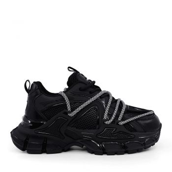 Sneakers chunky femei Luca di Gioia negri din piele și textil  3847DP700N