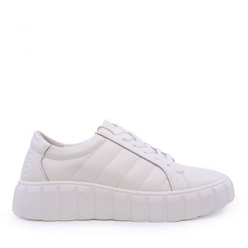 Sneakers femei Benvenuti albi din piele 1528DP0806A