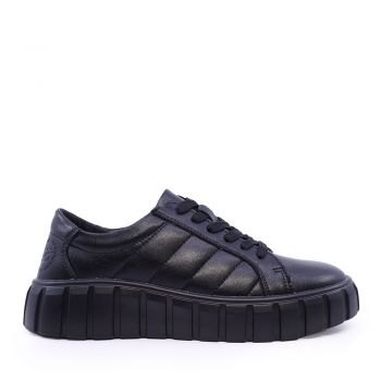 Sneakers femei Benvenuti negri din piele 1538DP0806N