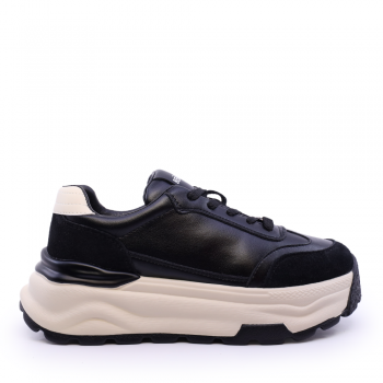 Sneakers femei Benvenuti negri din piele 3748DP036N