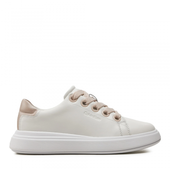 Sneakers femei Ck Calvin Klein Cupsole Lace Up albi din piele naturală 2378DP2085A