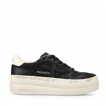 Sneakers femei Premiata Micol negri din piele și textil 1697DP6795N