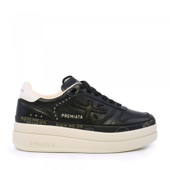 Sneakers femei Premiata Micol negri din piele naturală 1698DP7014N