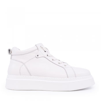 Sneakers high top bărbați Enzo Bertini albi din piele naturală 1648BG0397A