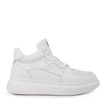 Sneakers high top bărbați Luca di Gioia albi din piele 3918BG131A