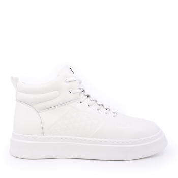 Sneakers high top bărbați Luca di Gioia albi din piele 3918BG573A