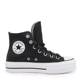 Sneakers high top Converse Chuck Taylor All Star Lift Platform negri din piele 2948DGS561675N