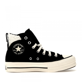 Sneakers high top femei Converse All Star Lift Platform negri din piele 2958DGS09377N