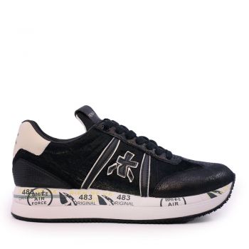 Sneakers Premiata Conny negri din piele naturală 1698DP6987N