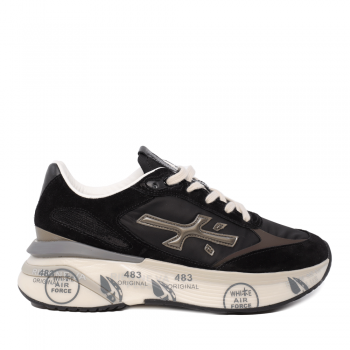 Sneakers Premiata Moe RunD negri din piele întoarsă și textil 1698dp6443n