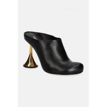 Coperni papuci Orchestra Closed Mule Heel femei, culoarea negru, cu toc cui, COPSH60F6014