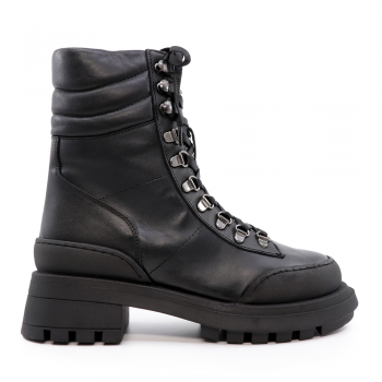 Ghete combat  femei Luca di Gioia negre din piele 2504DG8559N