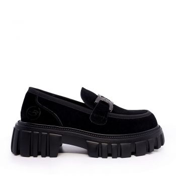 Pantofi tip loafer femei Benvenuti din piele întoarsă 3747DP505VN