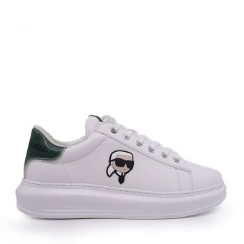 Sneakers bărbați Karl Lagerfeld Kapri Karl NFT albi din piele 2057BP52533A