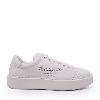 Sneakers bărbați Karl Lagerfeld Maxi Kup albi din piele 2057BP52223A