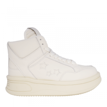 Sneakers high top femei Luca di Gioia albi din piele 3846DG110A