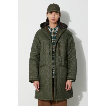 Barbour geacă Overnight Polar Parka bărbați, culoarea verde, de tranziție, MQU1739