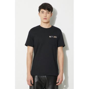 Barbour tricou din bumbac Durness Pocket Tee barbati, culoarea negru, neted, MTS0682