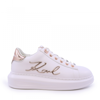 Sneakers femei Karl Lagerfeld Kapri Signia Lace albi din piele 2059DP62510A