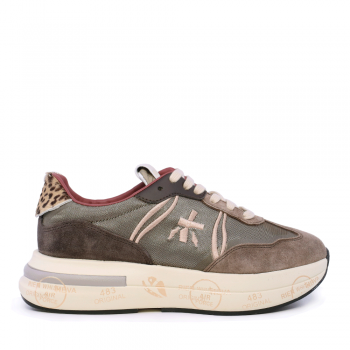 Sneakers femei Premiata Cassie taupe din piele și textil 1698DP7003TA