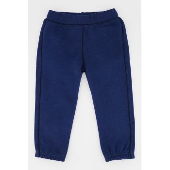 Pantaloni sport de bumbac cu detaliu grafic