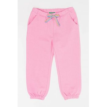 Pantaloni sport din bumbac cu snur de ajustare in talie