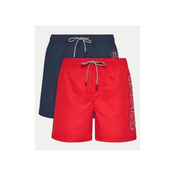 Set 2 perechi short de baie - 86690 - Poliester - Rosu/Bleumarin