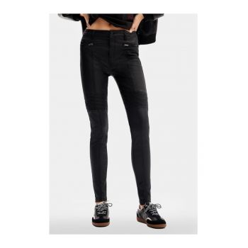 Pantaloni dama - 78897 - Negru - Piele ecologica