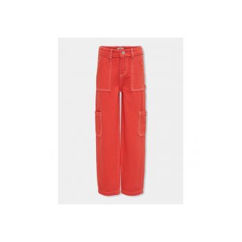 Pantaloni fete - 303522278 - Rosu - Bumbac